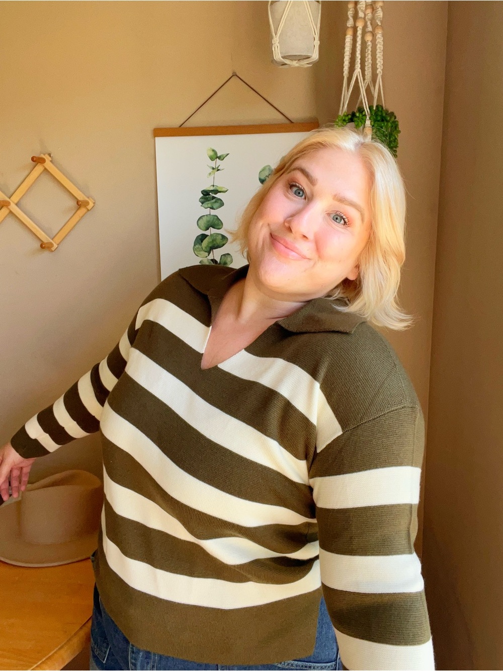 Talbots | NWT Olive and Cream Sweater